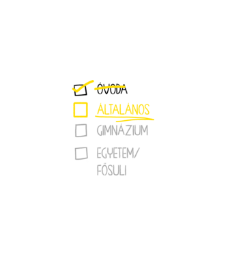 Oktatás checklist Óvoda - fehér alap minta fehér pólón