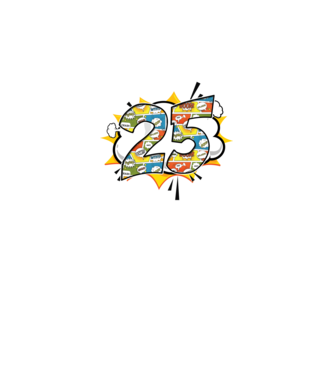 Comic Number 25 minta sötétszürke pólón