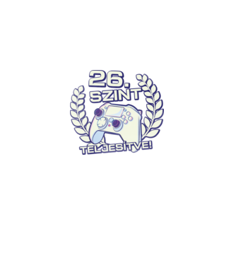 26. szint teljesítve minta fekete pólón