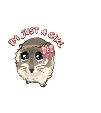 Sad coquette hamster meme felirattal minta fekete pólón