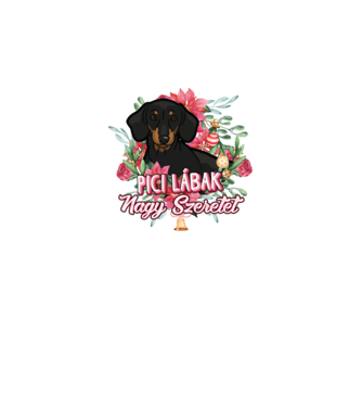 Xmas floral doggo Tacskó minta fehér pólón