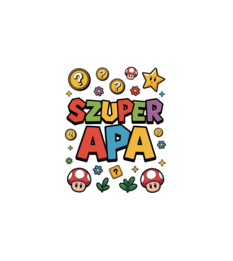 Szuper Apa minta fehér pólón