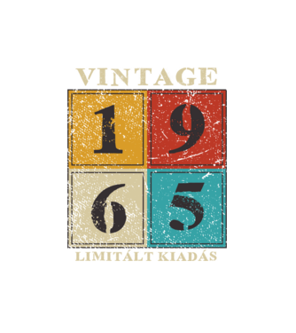 Vintage limitált - 1965 világos minta fehér pólón