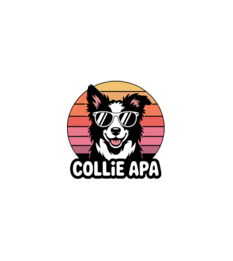 Collie Apa minta fekete pólón