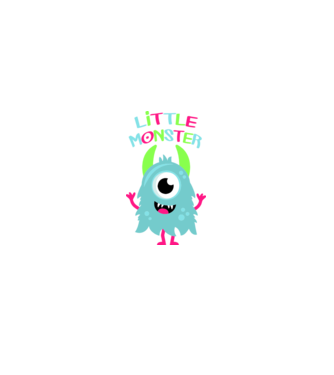 Little monster minta fehér pólón