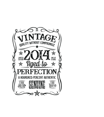 Vintage perfection világos alap 10 2014 minta fehér pólón