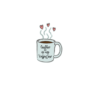 Coffee is my Valentine minta fehér pólón