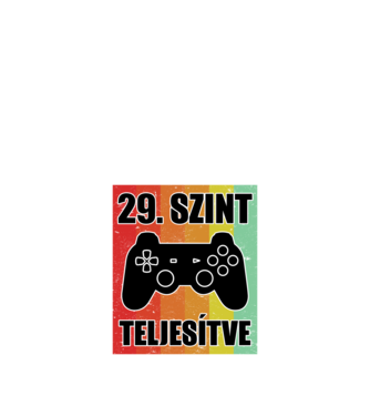 29 szint teljesítve retro gamer minta fekete pólón