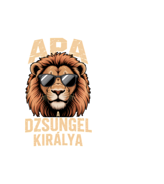 Apa a dzsungel királya minta fehér pólón