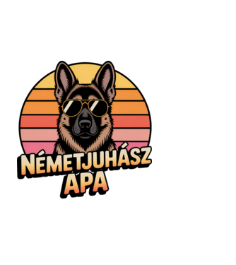 Németjuhász Apa minta fekete pólón
