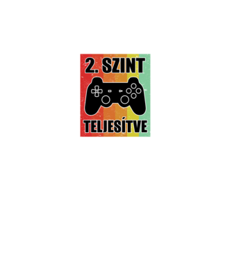 2 szint teljesítve retro gamer minta fekete pólón