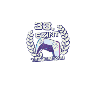 33. szint teljesítve PS5 v2 minta türkiz pólón