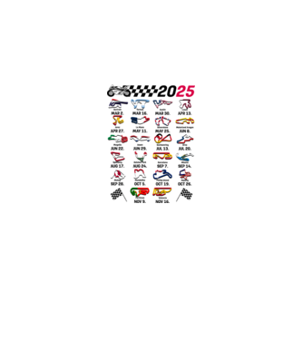 MOTOGP 25 CALENDAR fehér alapra minta fehér pólón