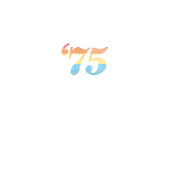 Retro születésnap 1975 minta fekete pólón