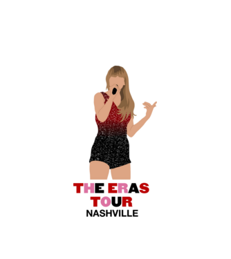 Taylor Swift The Eras Tour Nashville minta fehér pólón