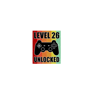 level 26 unlocked retro gamer minta fehér pólón