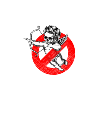 Anti Valentines Club fehér minta fehér pólón