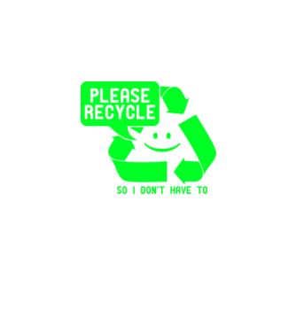 Please recycle minta fekete pólón