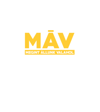 MÁV már megit állunk valahol minta sötétszürke pólón