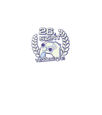 26. szint teljesítve minta fekete pólón