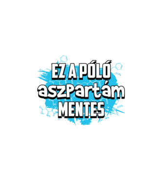 Aszpartám mentes kék minta fehér pólón