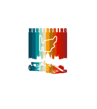 Hungaroring colorful minta fekete pólón