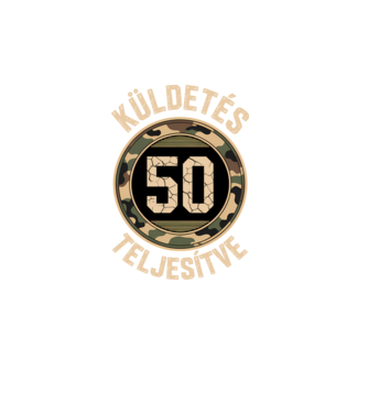 Küldetés teljesítve 50 minta türkiz pólón