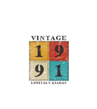 vintage_1991_limitált minta fehér pólón