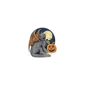 Halloween cica minta fekete pólón