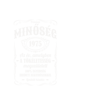 Prémium minőség 1975 - fehér minta fekete pólón