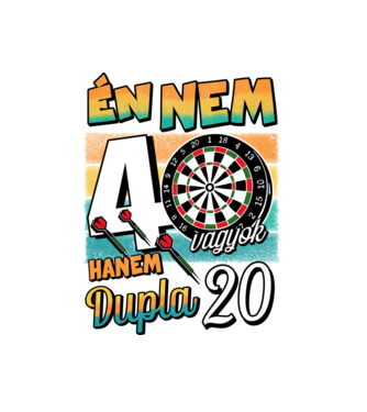 Darts Szülinap 40 éves minta fehér pólón