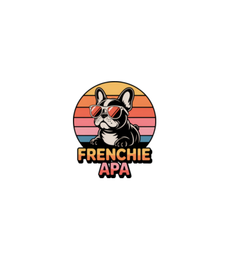 Frenchie Apa minta fekete pólón