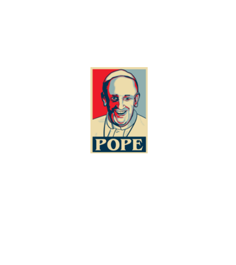 Pápa poszter minta farmerkék pólón