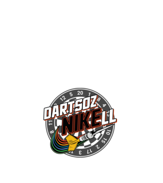 DartsozNIKELL retro minta fehér pólón