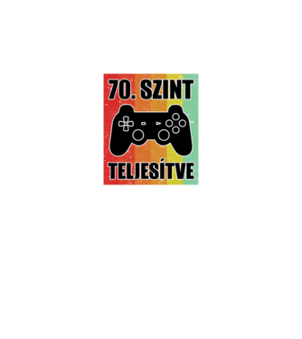 70 szint teljesítve retro gamer minta fekete pólón