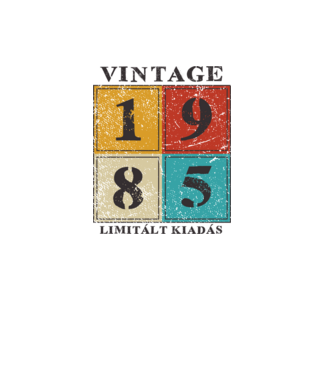 Vintage limitált - 1985 minta fehér pólón