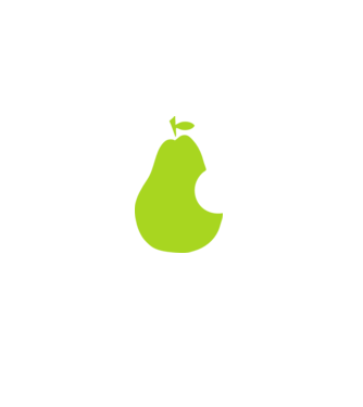 Pear minta fehér pólón