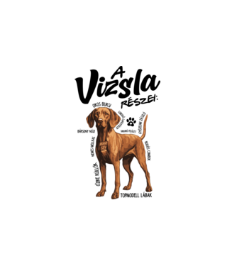 Vizsla részei minta fehér pólón