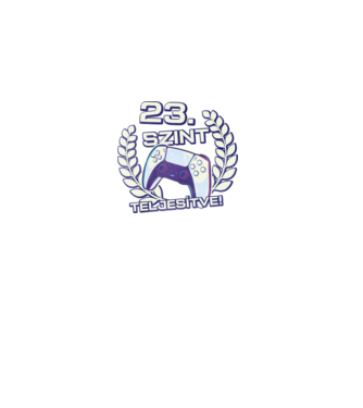 23. szint teljesítve PS5 v2 minta fekete pólón