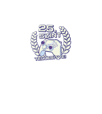 25. szint teljesítve minta fekete pólón
