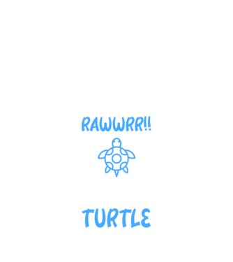 Rawwr turtle minta fekete pólón