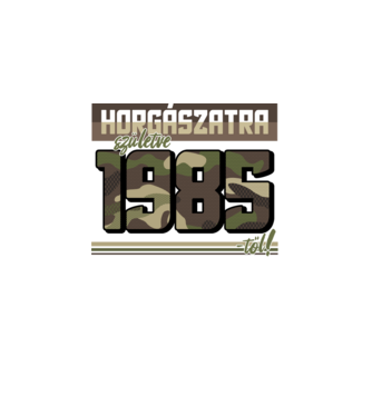 Horgászatra születve - 1985 minta fekete pólón