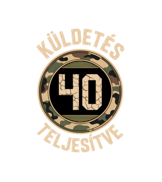 Küldetés teljesítve 40 minta fekete pólón