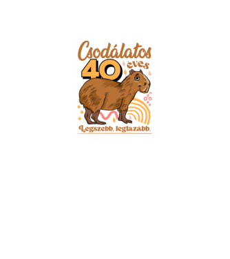 Capybara 40 éves minta fehér pólón