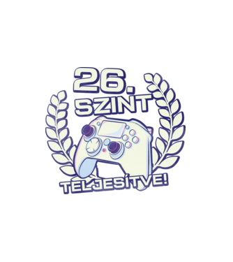 26. szint teljesítve minta fehér pólón