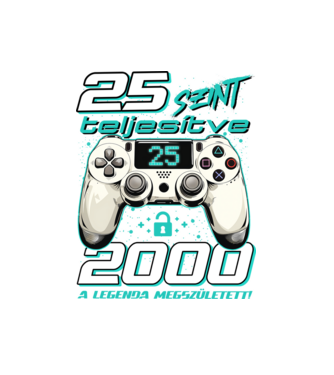 Gamer szülinap 25 éves minta fehér pólón