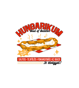 Lángos Hungarikum minta fehér pólón