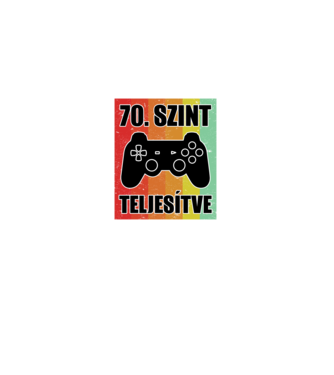 70 szint teljesítve retro gamer minta fekete pólón
