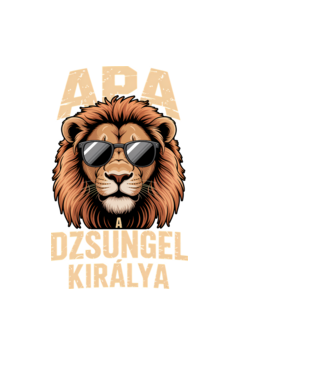 Apa a dzsungel királya minta fekete pólón