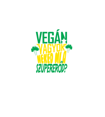 Szuperhős VEGÁN minta fekete pólón